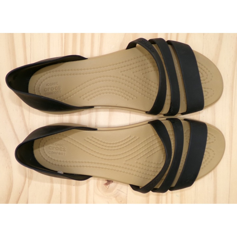 Crocs Tulum Open Toe Sandals Womens Black Size 8 Slip On Strappy Iconic Comfort - Picture 7 of 7